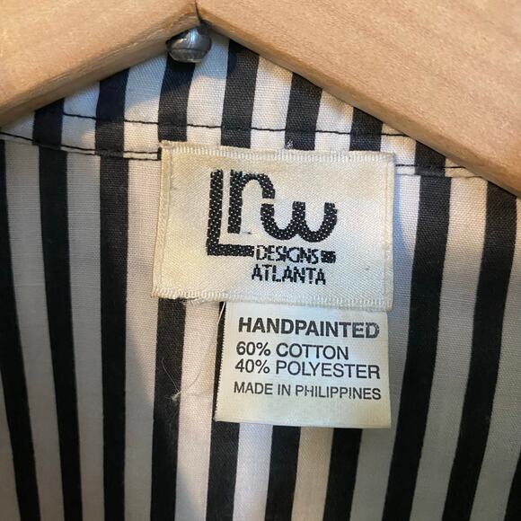 Vintage LRW Designs Atlanta Handpainted Card Game Shirt | 80s Artwear unique - Picture 4 of 9